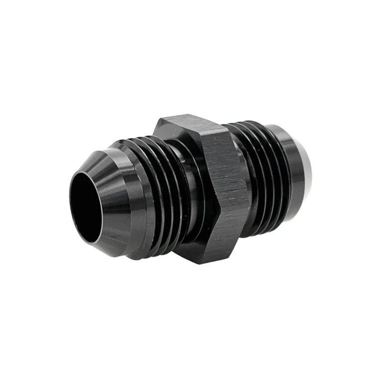 -12AN MALE AN FLARE UNION STRAIGHT ADAPTER, BLACK HARD ANODIZED ALUMINUM (Copy)