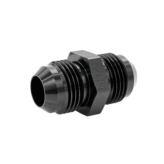 -10AN MALE AN FLARE UNION STRAIGHT ADAPTER, BLACK HARD ANODIZED ALUMINUM